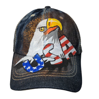 Eagle USA Slideback Hat Multicolor One Size Patriotic American Flag Denim
