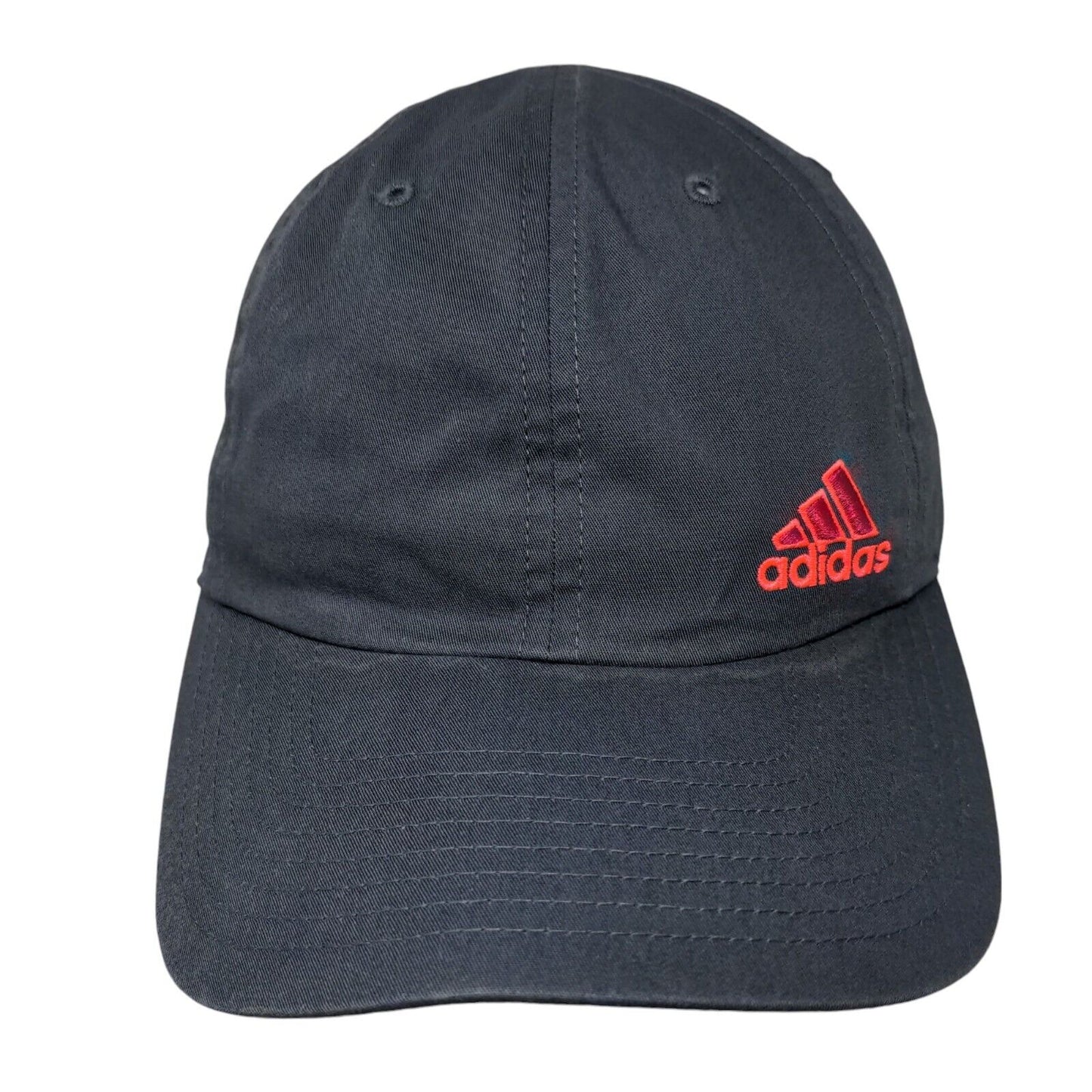 Adidas Strapback Hat Gray One Size Adjustable Embroidered Logo 6 Panel Cotton