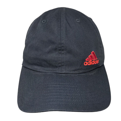 Adidas Strapback Hat Gray One Size Adjustable Embroidered Logo 6 Panel Cotton