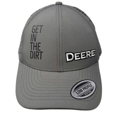 John Deere Trucker Hat Gray One Size Snapback Low Profile Structured Perforated