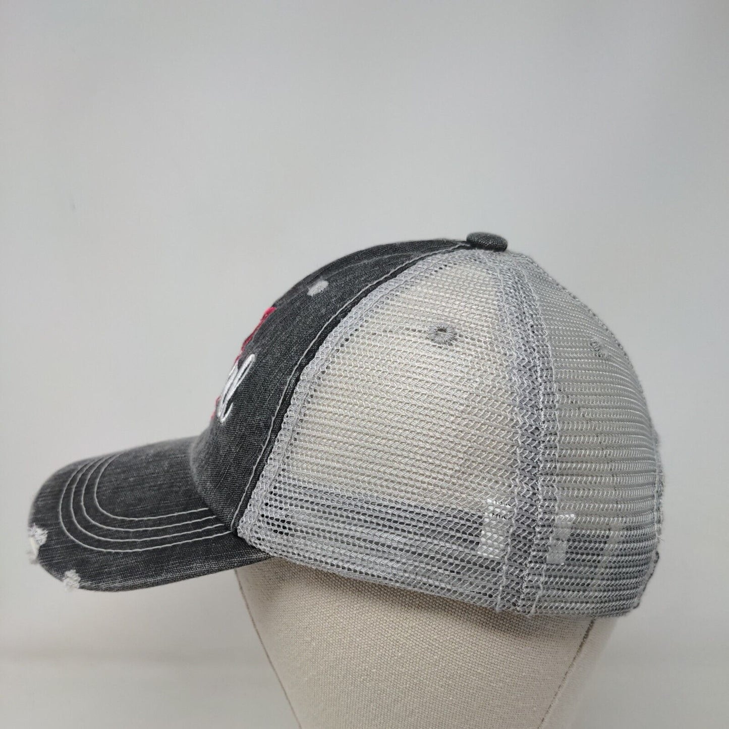 Cowgirl Horseshoe Strapback Mesh Back Trucker Hat Gray OSFM Embroidered