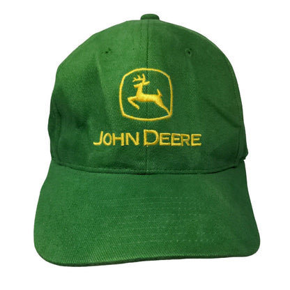 John Deere Snapback Hat Green One Size Embroidered Logo Adjustable