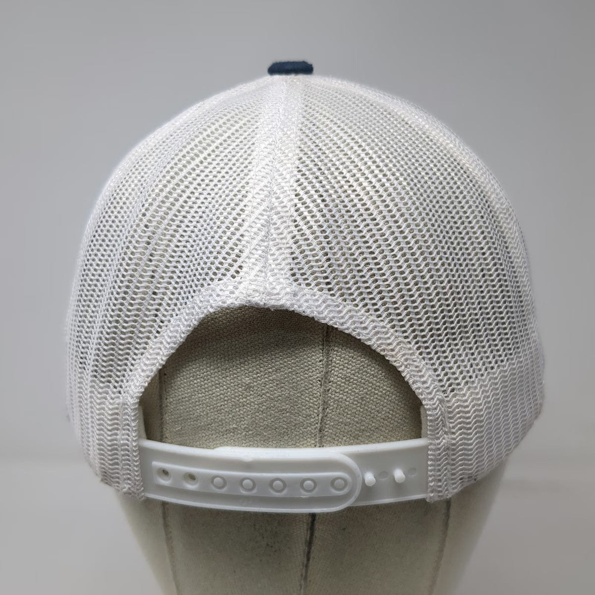 Yupoong Trucker Hat Blue White One Size First Responder Flag Mesh Snapback Patch