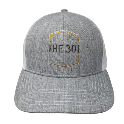 The 301 Snapback Trucker Hat Gray One Size Adjustable Mesh Back Cap America