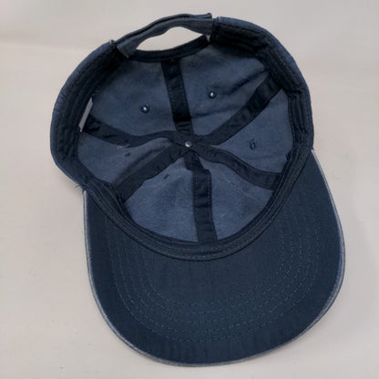 Unbranded Strapback Hat Blue OSFM Adjustable Denim Vented Holes 6 Panel Blank