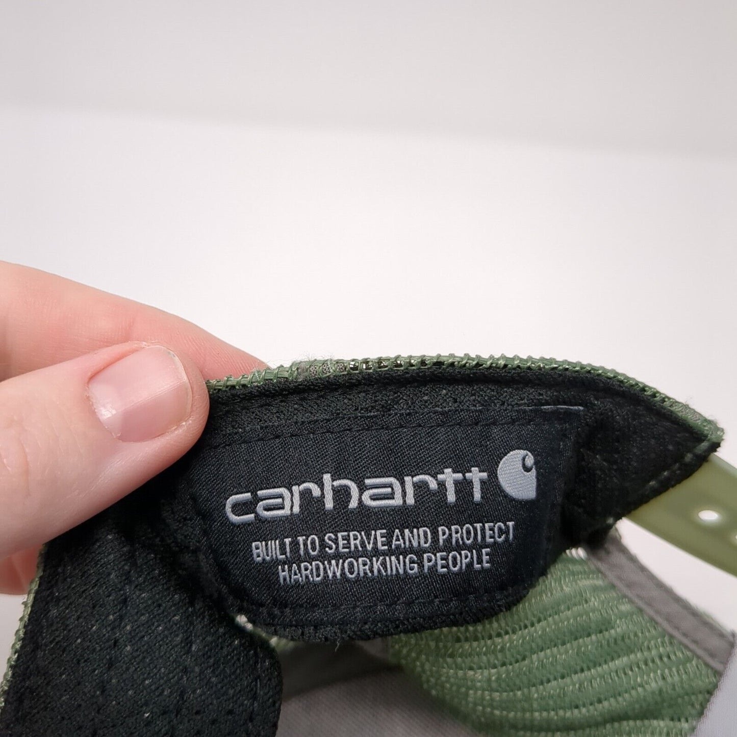 Carhartt Snapback Mesh Back Trucker Hat Green One Size Embroidered