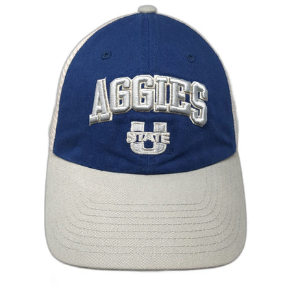 Utah State Aggies NCAA Captivating Trucker Hat Blue Gray One Size Mesh Snapback