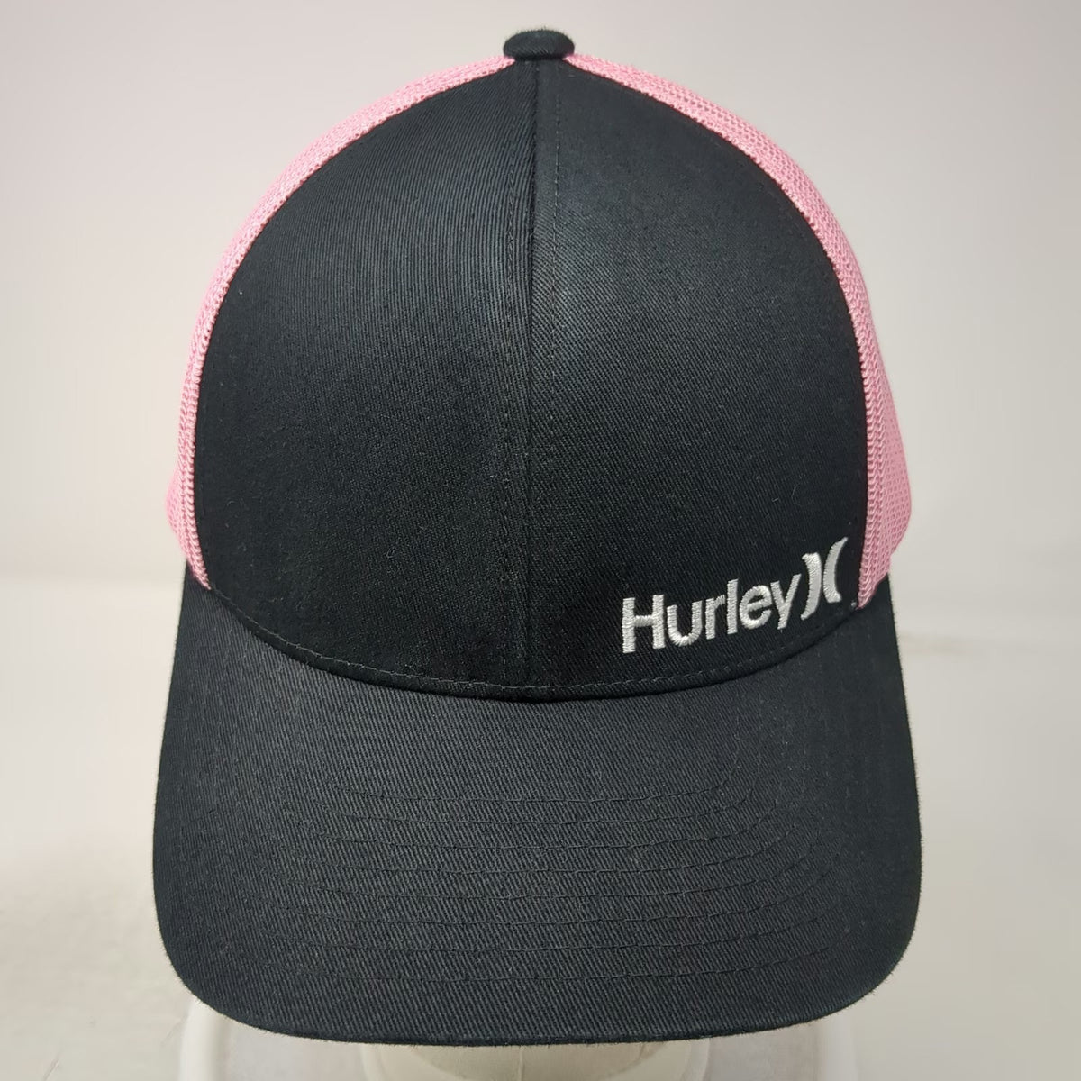 Hurley Trucker Hat Black Pink One Size Mesh Snapback Logo Embroidered Surf