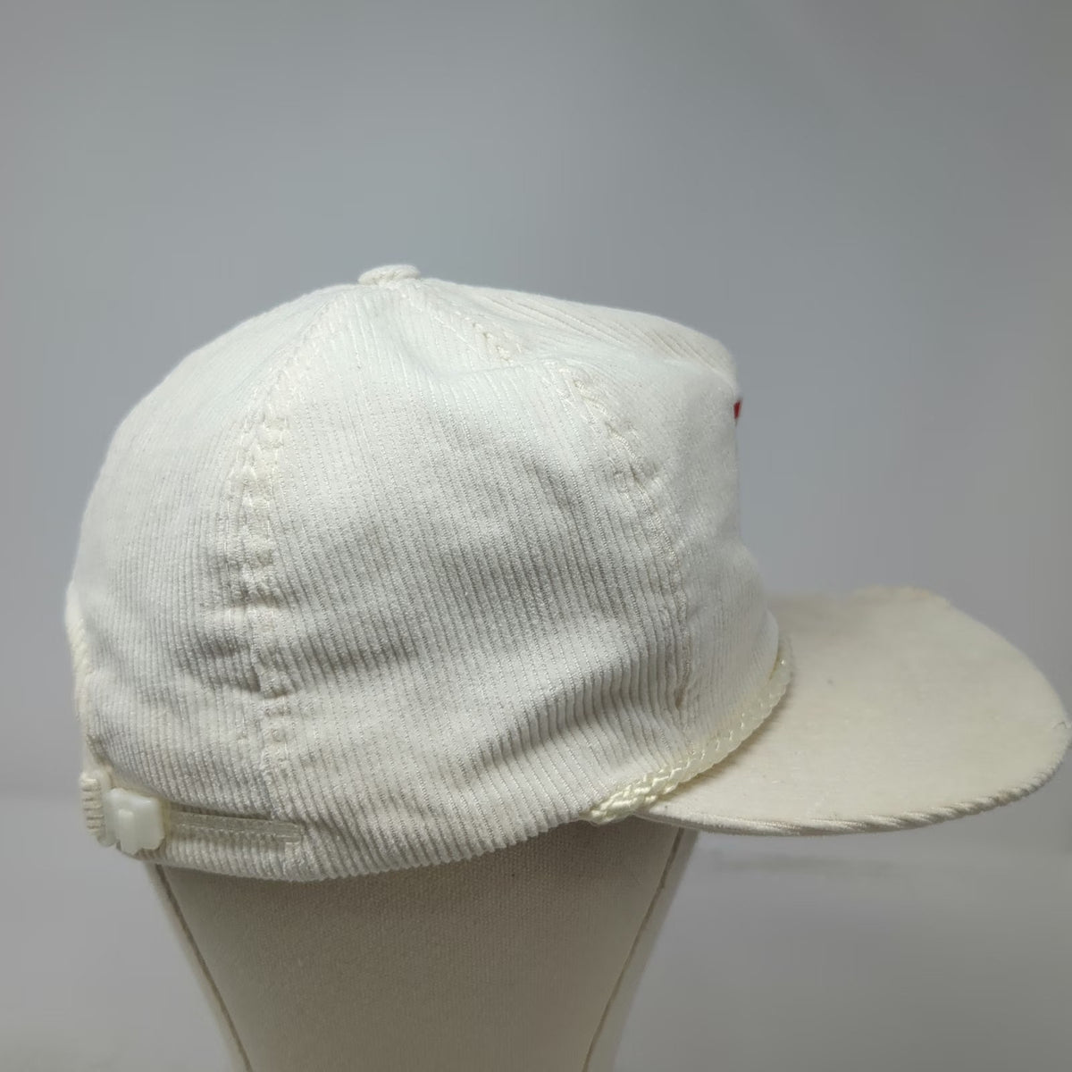 Utah Utes NCAA Trucker White Red OS Rope Corduroy Interlocking U Hat Strapback