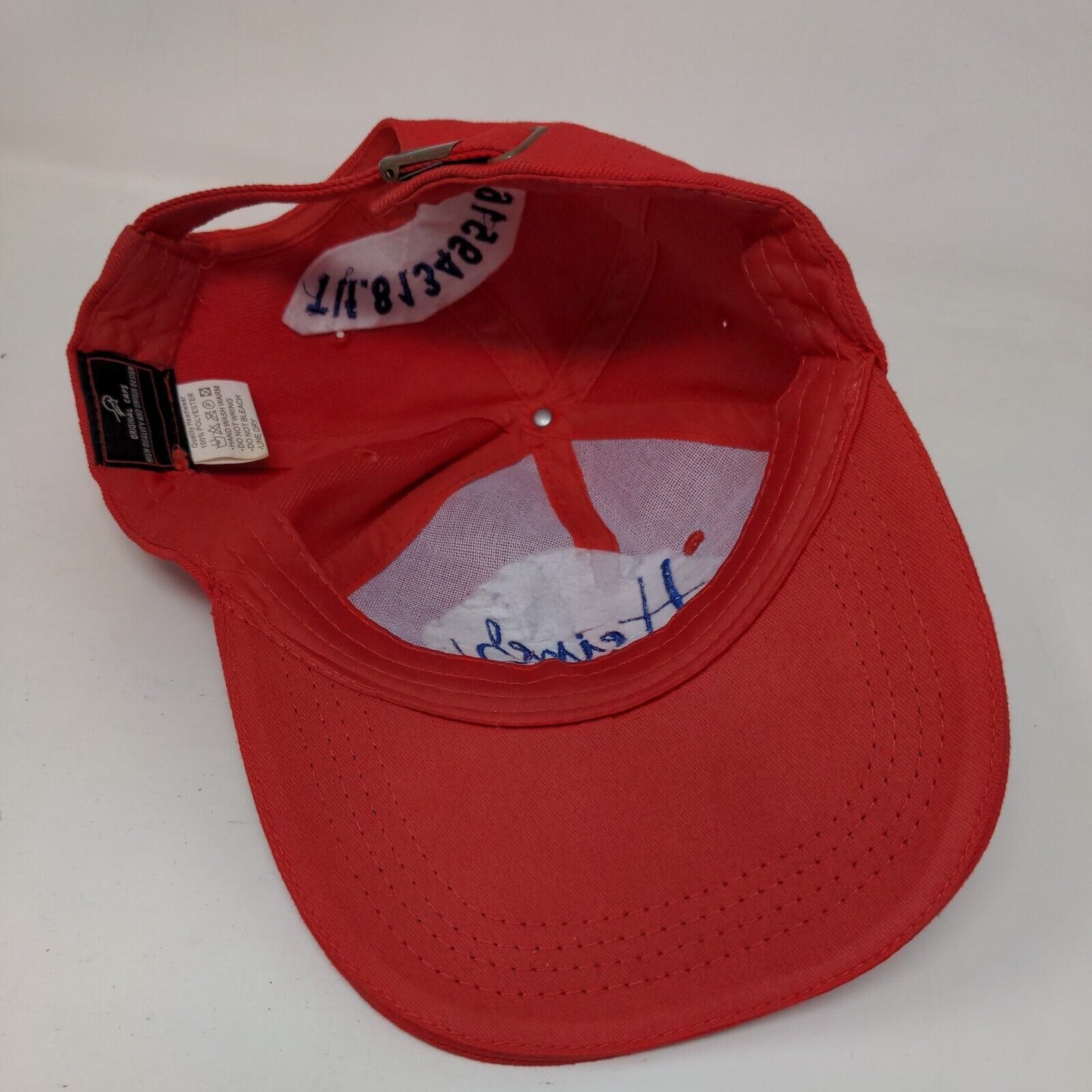 Heiner Slideback Hat Red One Size Adjustable Embroidered Solid 6 Panel