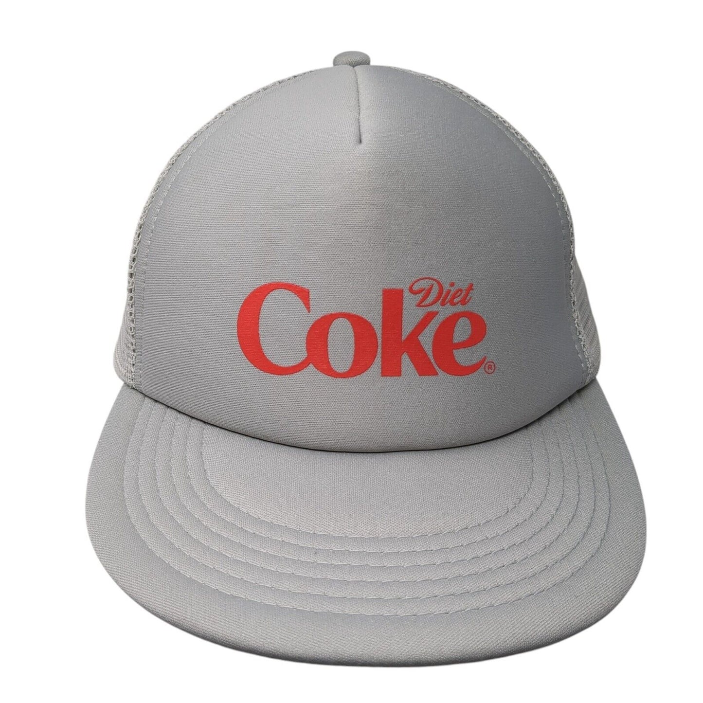 Diet Coke Snapback Mesh Back Trucker Hat Gray One Size Solid Outdoor