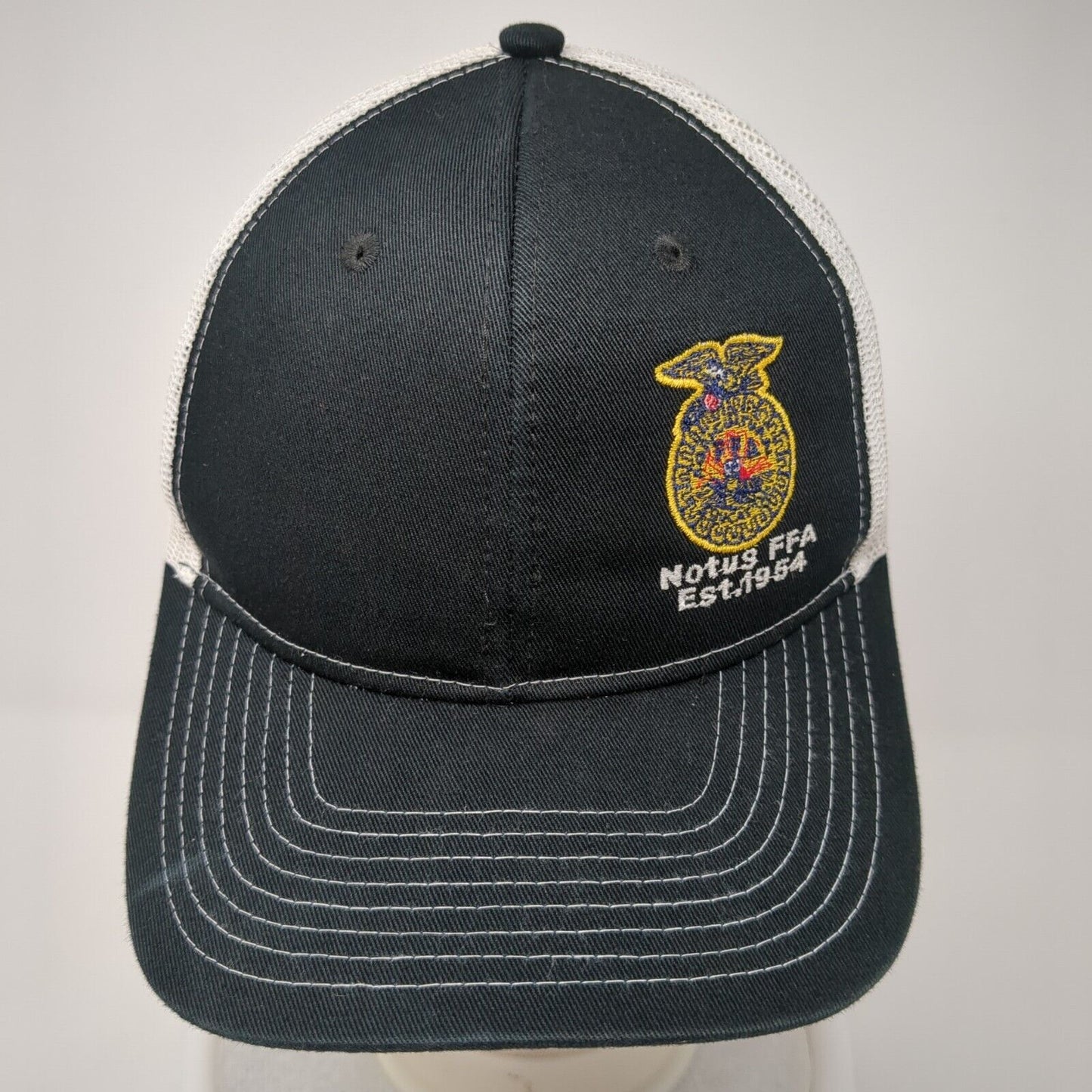 Notus FFA Est. 1954 Snapback Trucker Hat Black OS Adjustable Mesh Port Authority