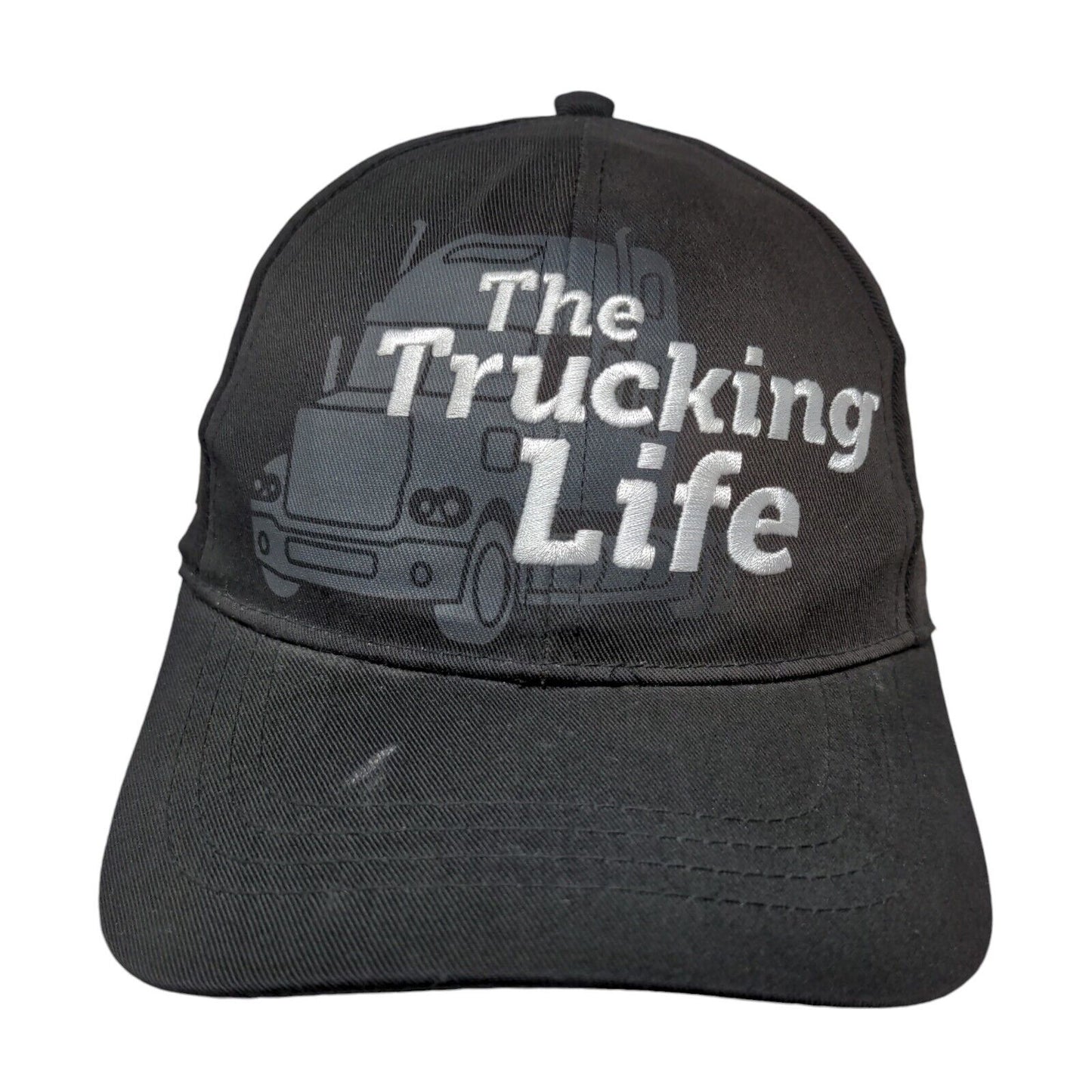 The Trucking Life Flying Pilot Strapback Hat Black OSFA Embroidered 6 Panel