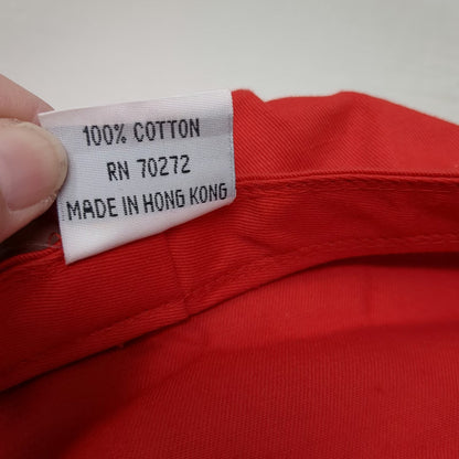 Liz Claiborne Army Cap Red One Size Cotton Side Snap Eyelet Solid Twill Hat