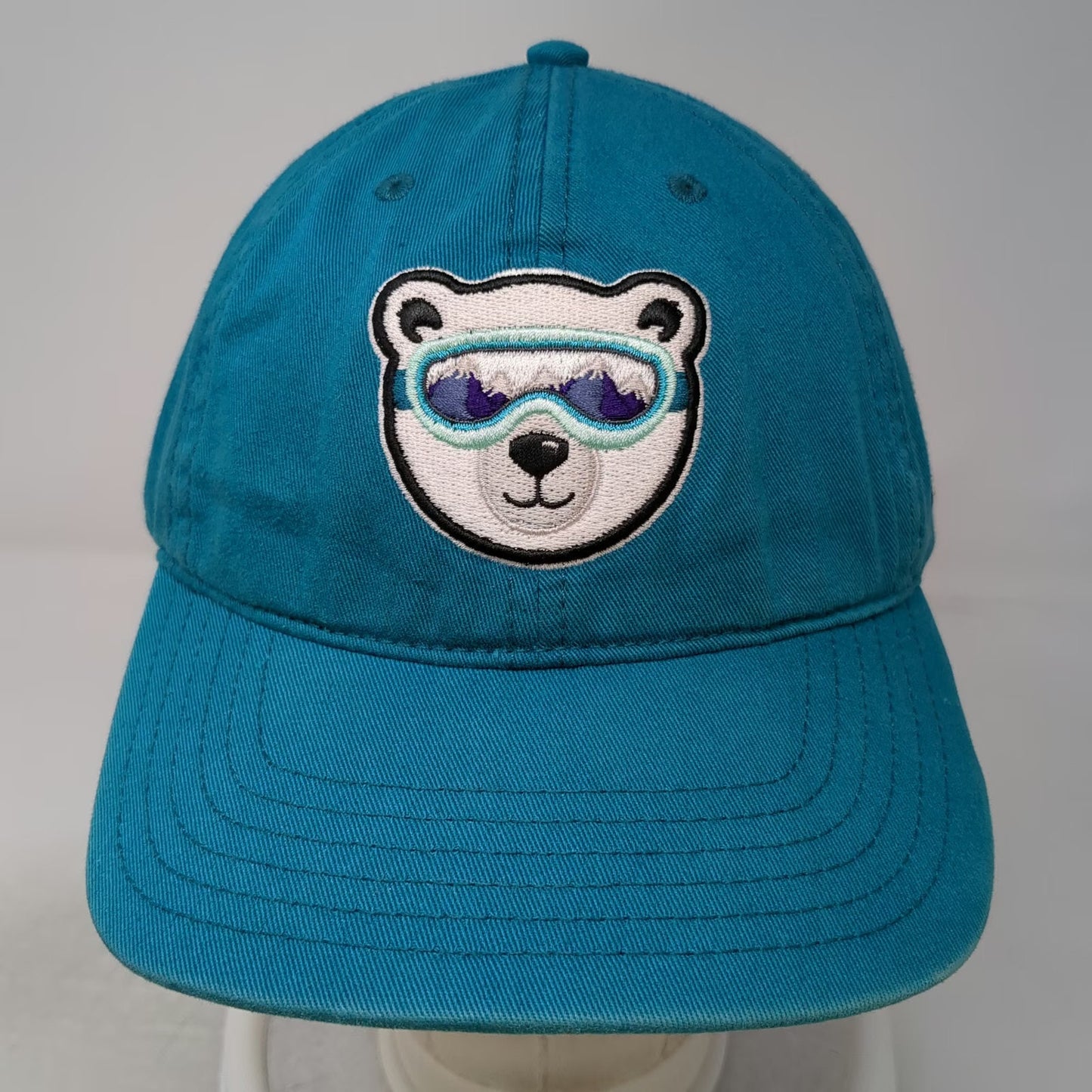 Explore by Lids Blue Baseball Cap One Size Polar Bear Ski Goggles Paw Prints Hat