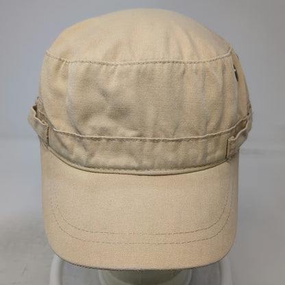 DPC Army Cap Beige One Size Cotton Hat Metal Eyelets Strapback Solid Blank