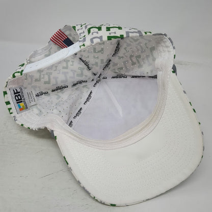 IBF 5 Panel White Green Gray Hat One Size Nucor Utah Golf Logo Rope Snapback