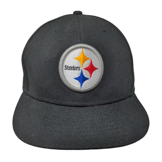 New Era Mens Snapback Hat Black OSFM Embroidered Pittsburgh Steelers Logo 9Fifty