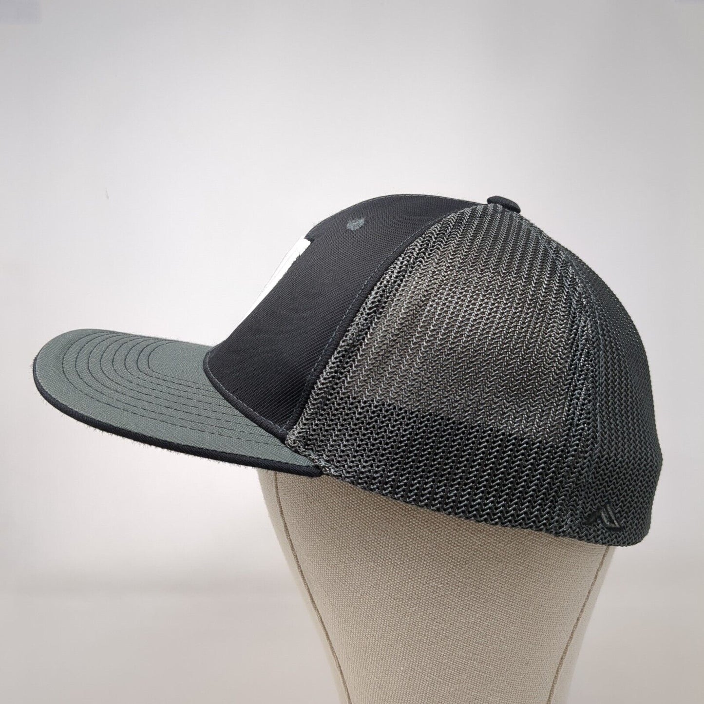 Letter N Fitted Trucker Hat Gray 7 3/8-8 Mesh Back 6 Panel Pacific Headwear