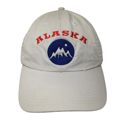 Alaska Slideback Hat Tan One Size Adjustable Embroidered Vented Holes 6 Panel