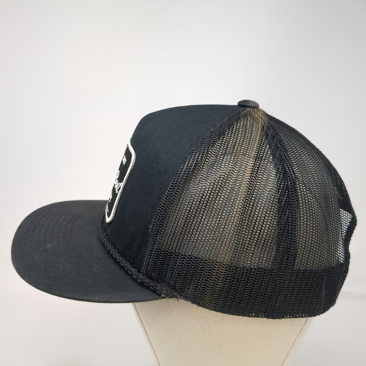 Whiskey Bent Hat Company Trucker Hat Black One Size Rope Mesh Back Logo Snapback