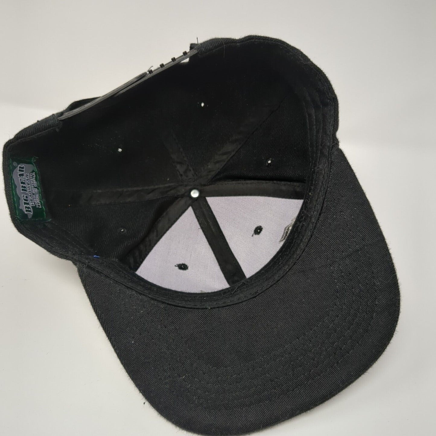 Compton Snapback Hat Black One Size Adjustable Embroidered 6 Panel Big Bear
