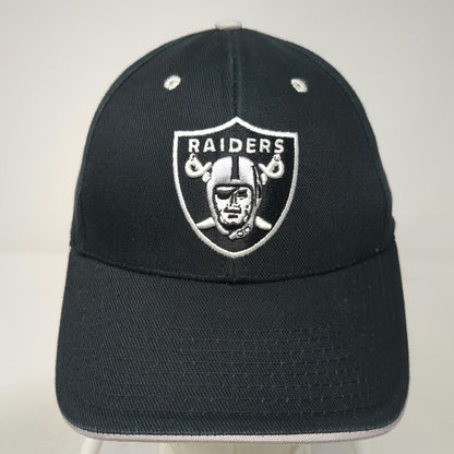 Las Vegas Raiders NFL Team Apparel Black Gray One Size Strapback Embroidered Cap