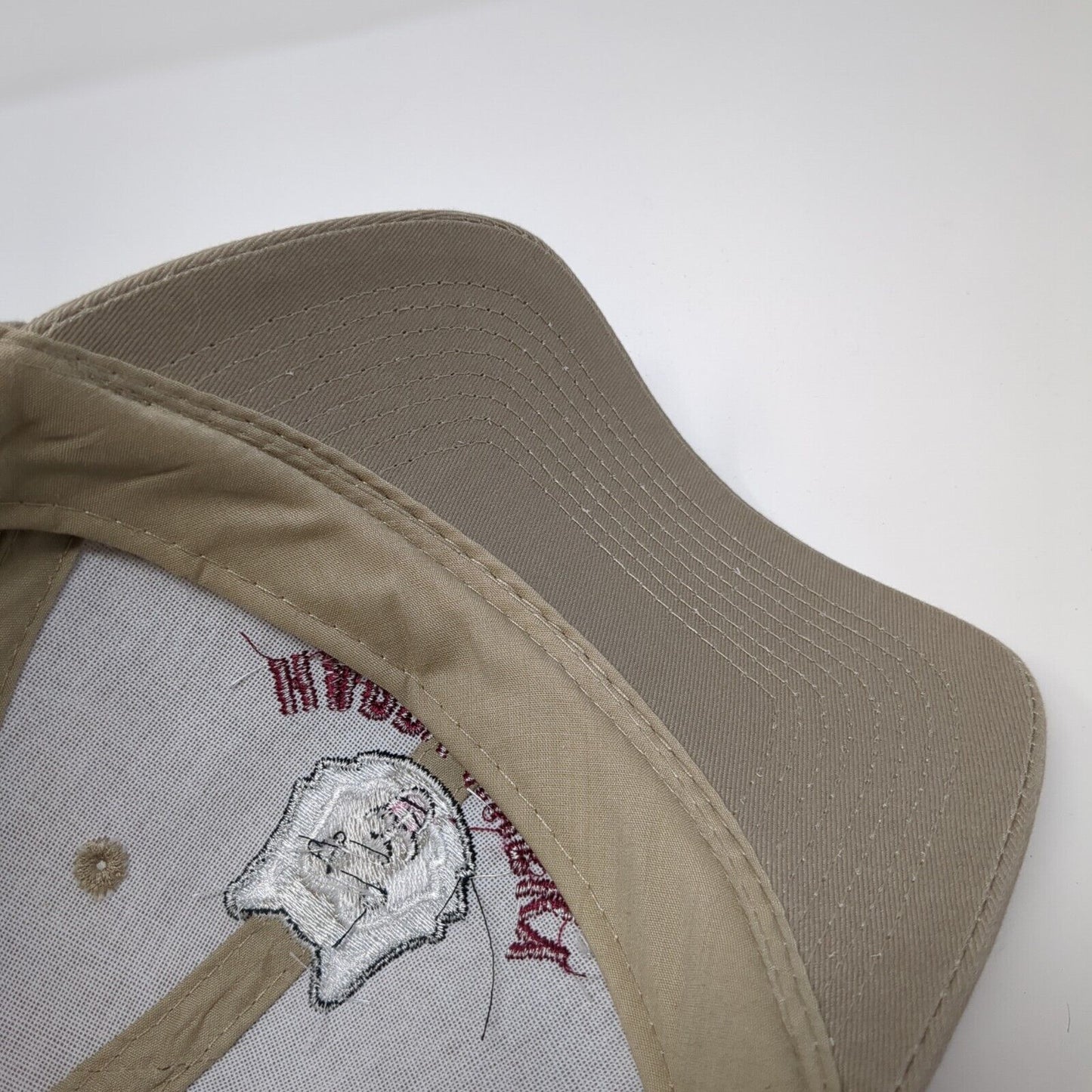 Happy Husky Strapback Hat Tan One Size Embroidered Port & Company