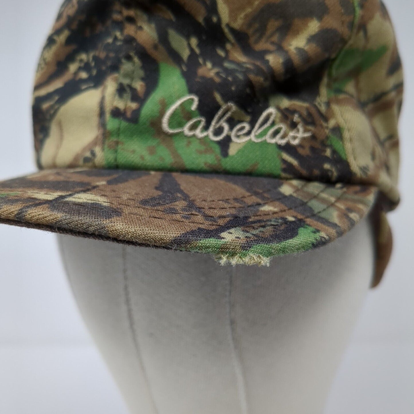 Vintage Cabela's Trapper Hat Camo Brown Green Madein USA Ear Flaps