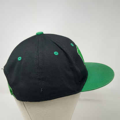 Snapback Ireland Hat Black Green One Size Shamrock Winged Shield Flat Brim Logo