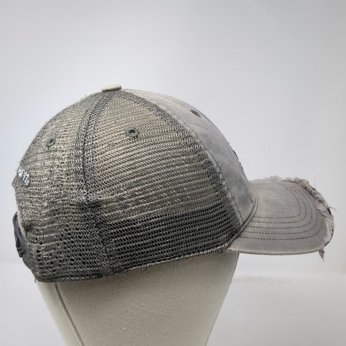 Carhartt Trucker Hat Gray One Size Mesh Back Canvas Patch Snapback Workwear Logo