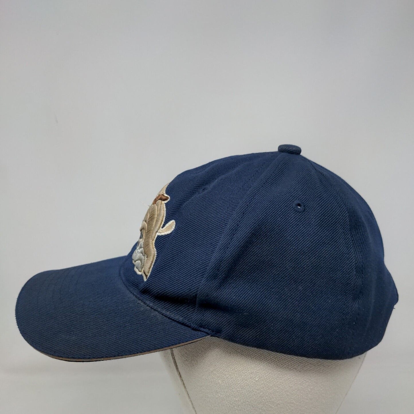 Bull Strapback Hat Blue One Size Embroidered Adjustable 6 Panel