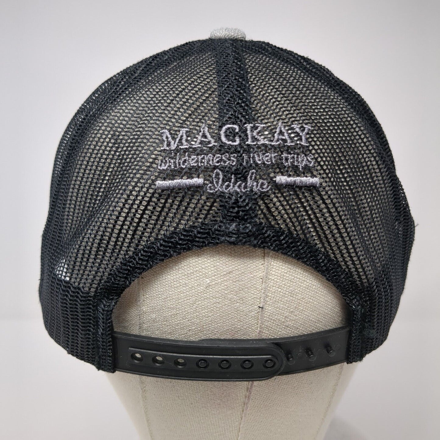 Mackay Wilderness River Trips Idaho Snapback Trucker Hat Gray One Size Mesh Back