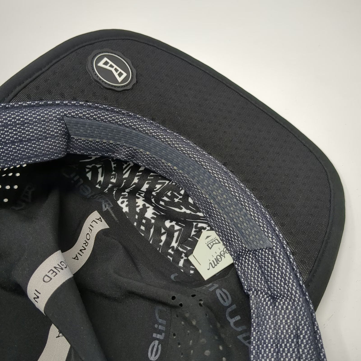 Melin 5 Panel Black One Size Hat Hydro Pace Performance Slideback Breathable