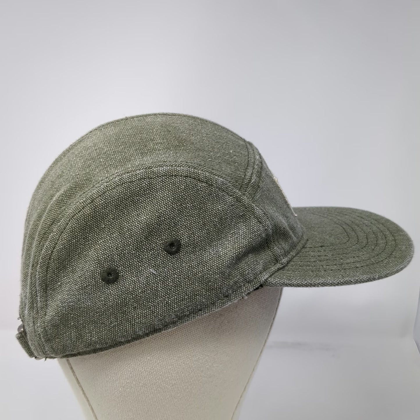 On The Moment 5 Panel Green Hat One Size Adjustable Slideback Cotton Campfire