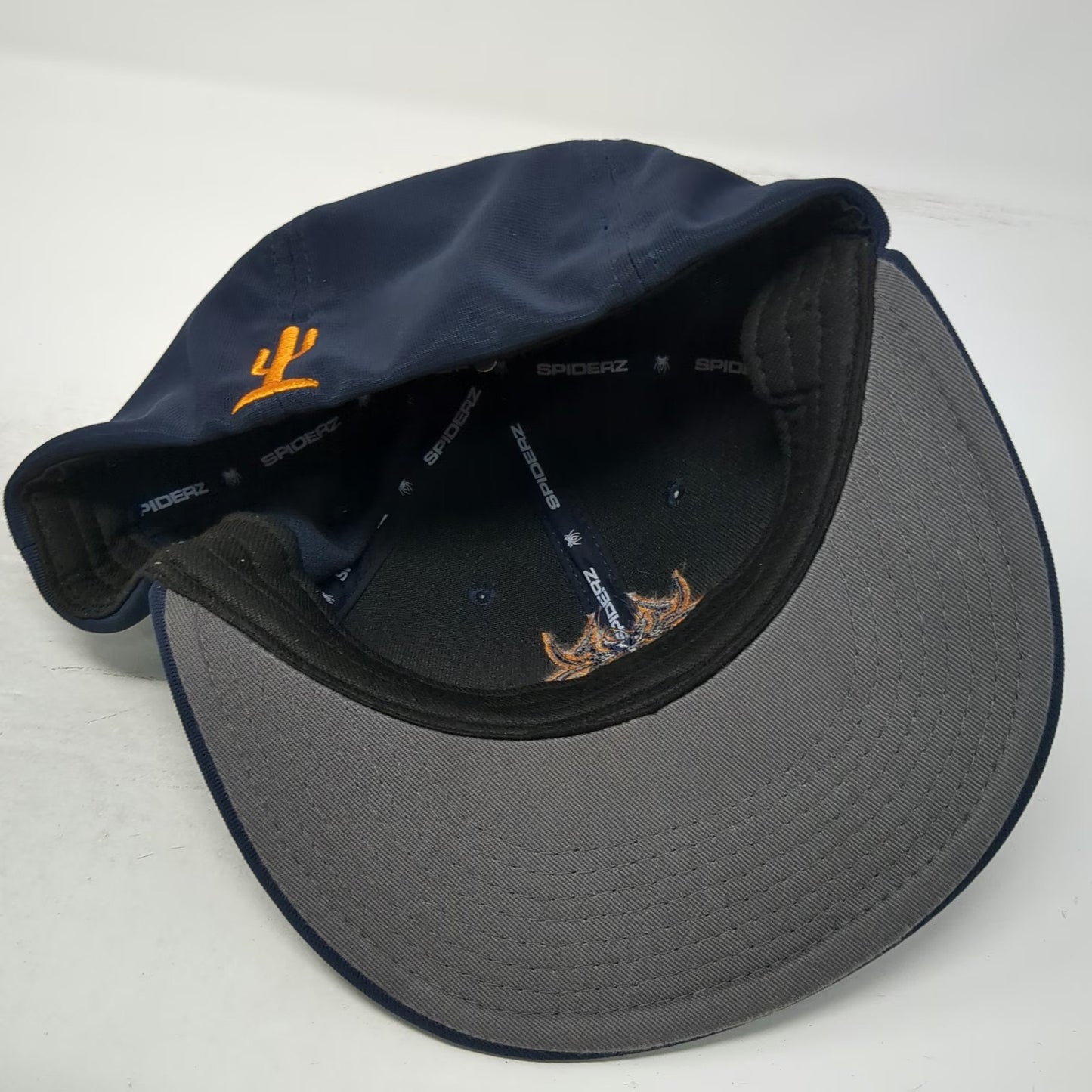 Spiderz Baseball Cap Blue S/M Embroidered Spider Cactus Stretch Fit Hat