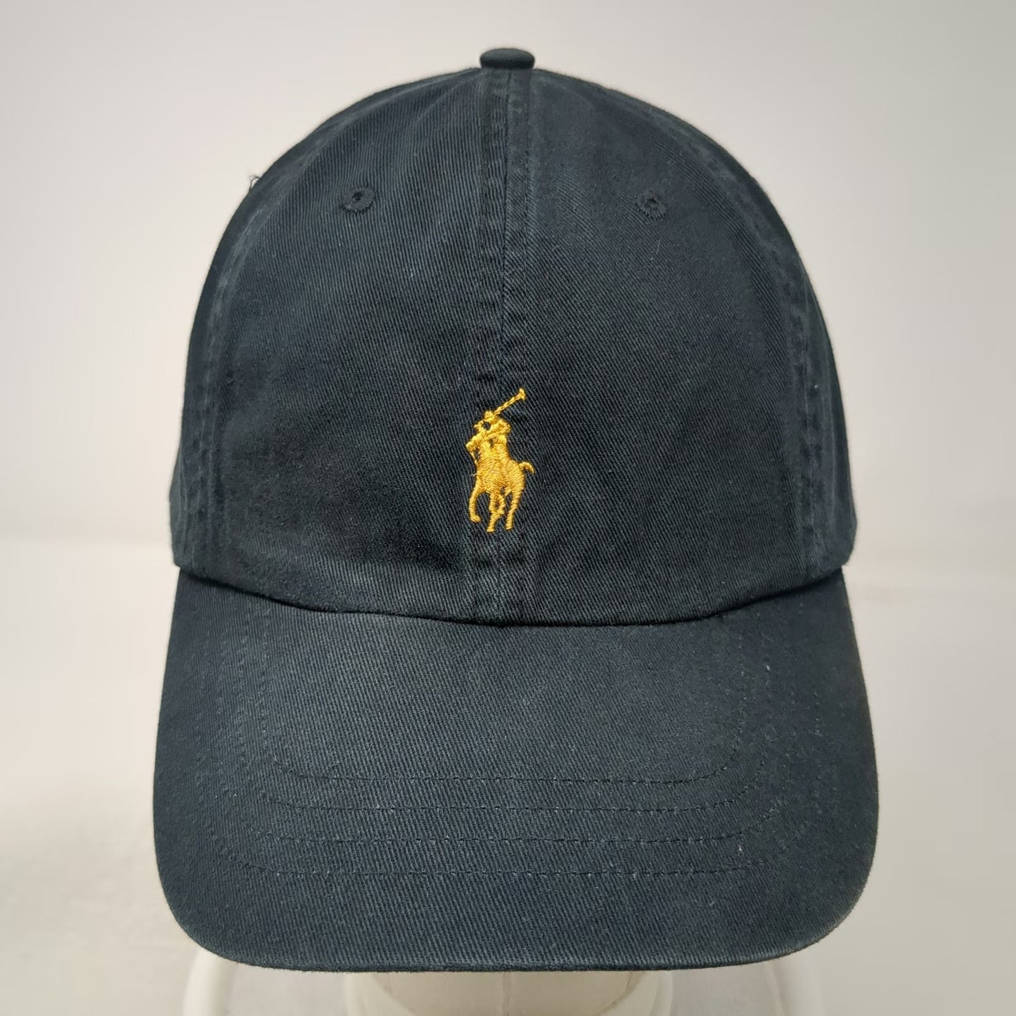 Polo Ralph Lauren Baseball Cap Black OS Embroidered Logo Strapback Hat Pony