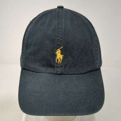 Polo Ralph Lauren Baseball Cap Black OS Embroidered Logo Strapback Hat Pony