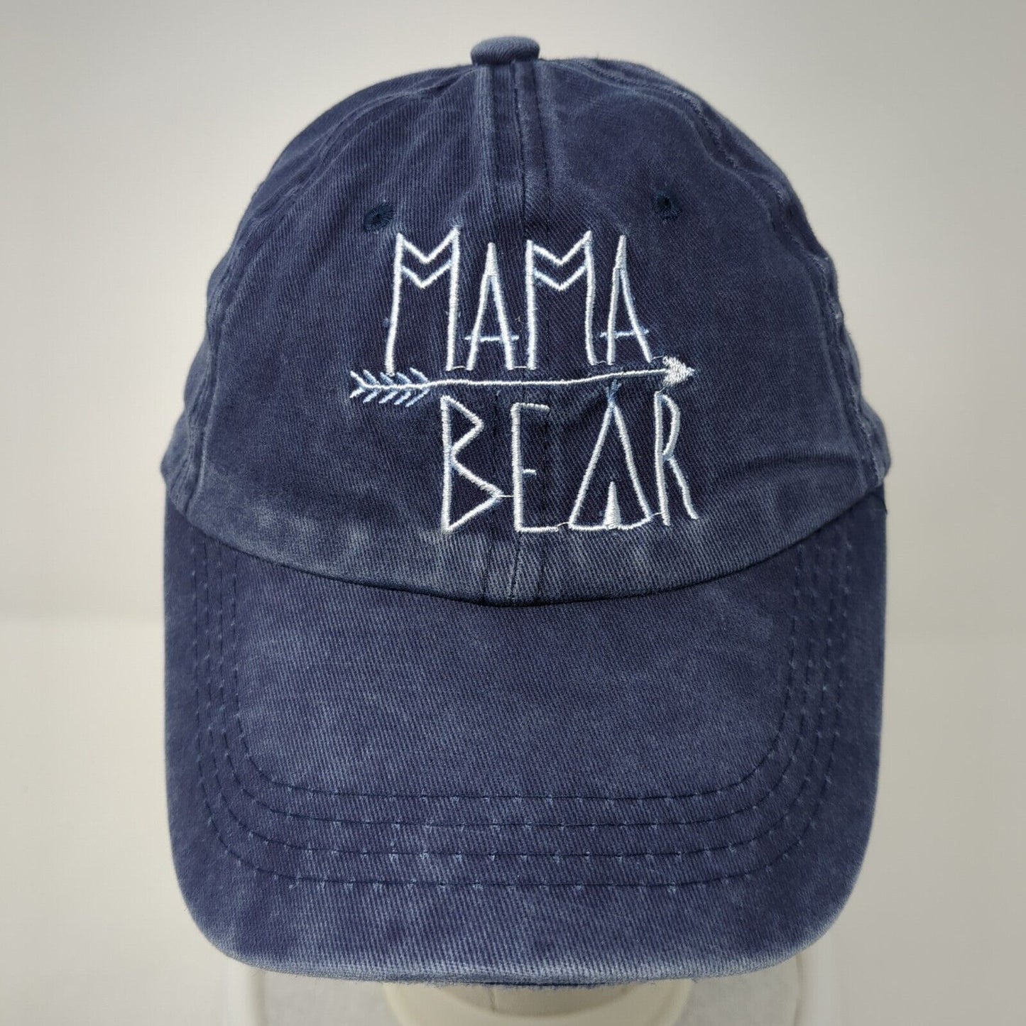 Mama Bear Slideback Hat Blue One Size Embroidered 6 Panel Outdoor