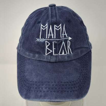 Mama Bear Slideback Hat Blue One Size Embroidered 6 Panel Outdoor