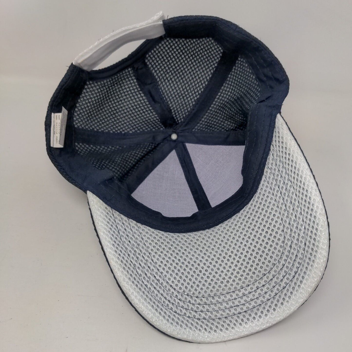 Unbranded Strapback Hat Blue 58cm Adjustable Breathable Mesh 6 Panel Polyester