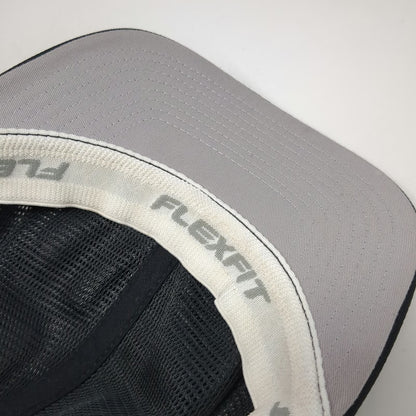 Flexfit Yupoong Baseball Cap Black White XL Mesh Back Stretch Rifle Patch Hat