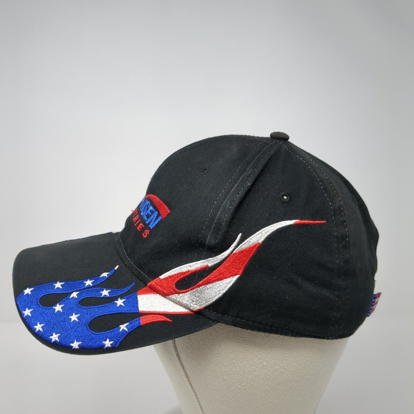H Hansen Industries Strapback Baseball Cap Black OS Adjustable Patriotic Otto