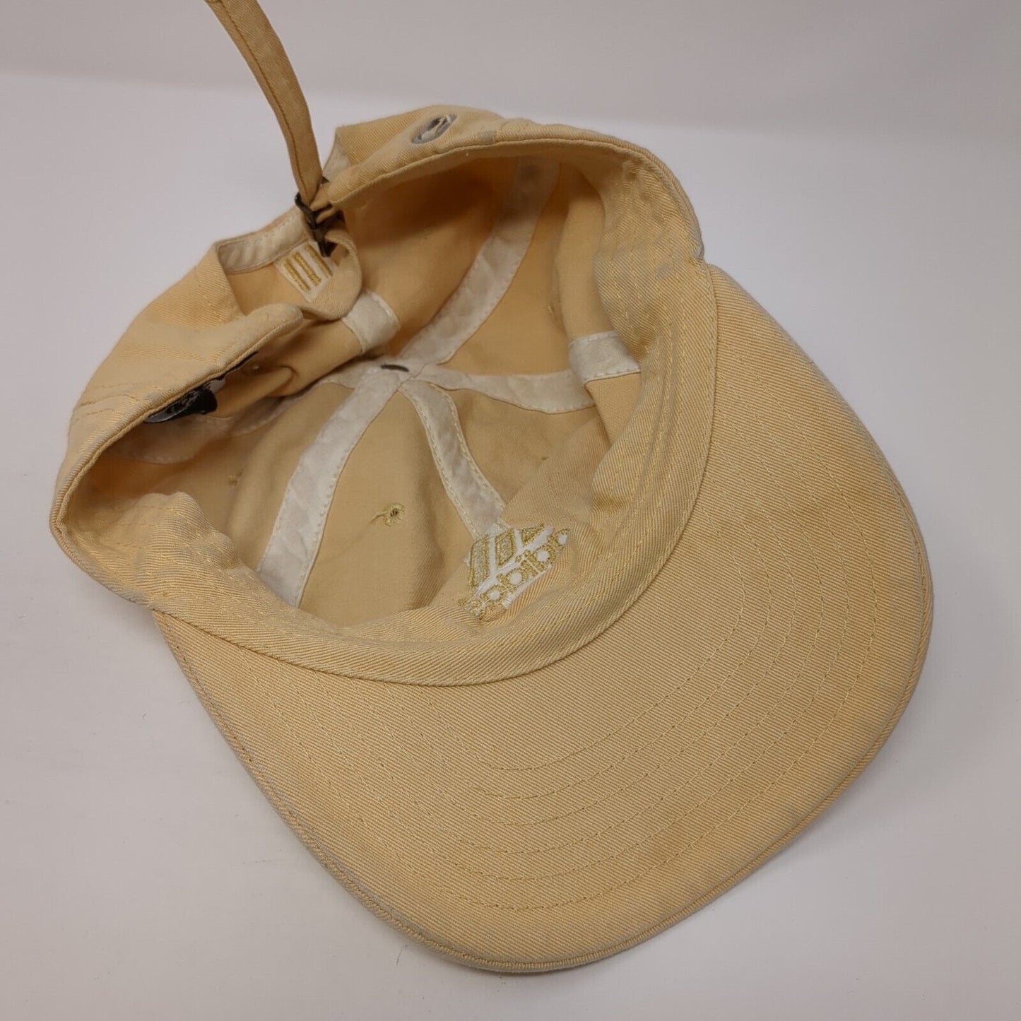 Adidas 3 Stripes Slideback Hat Tan One Size Adjustable Embroidered