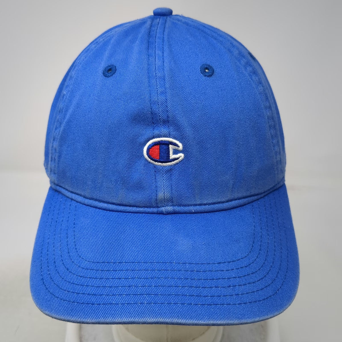 Champion Baseball Cap Blue One Size Embroidered Logo Slideback Cotton Script Hat