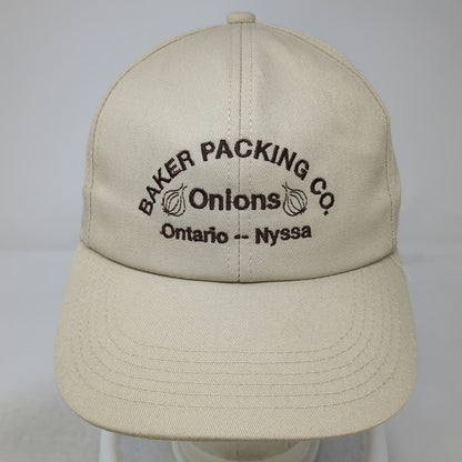 K-Products Baseball Cap Beige One Size Baker Packing Co Onions Strapback Hat USA