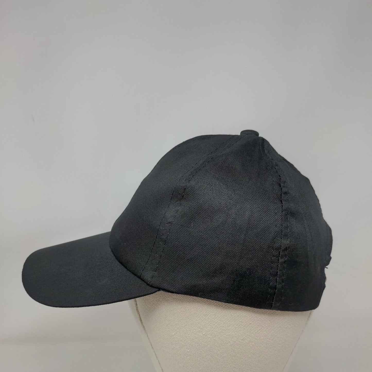 Unbranded Snapback Hat Black One Size Adjustable Solid 6 Panel Blank