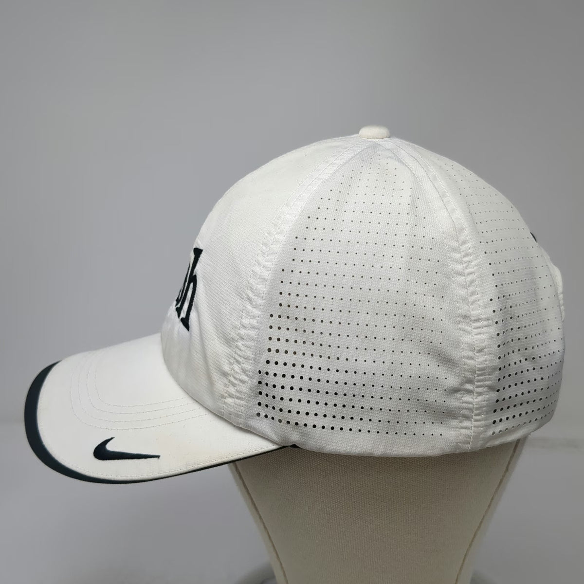 Nike Baseball Cap White One Size Dish Network Logo Perforated Golf Strapback Hat