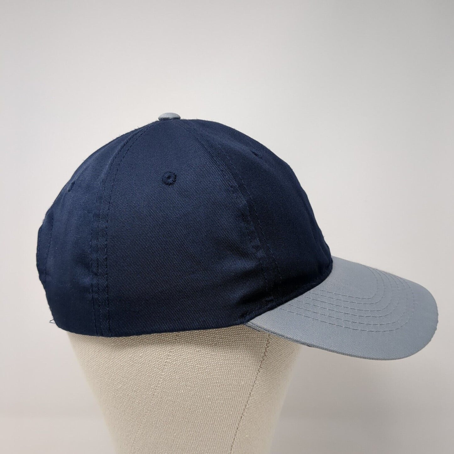 Unbranded Snapback Hat Blue One Size Adjustable Vented Holes 6 Panel Blank