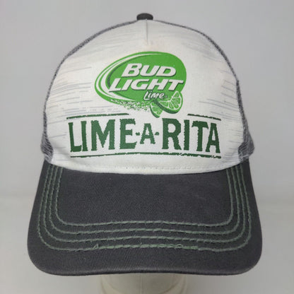 Bud Light Men's Snapback Mesh Back Hat Gray OSFM Lime A Rite Graphic Logo Beer